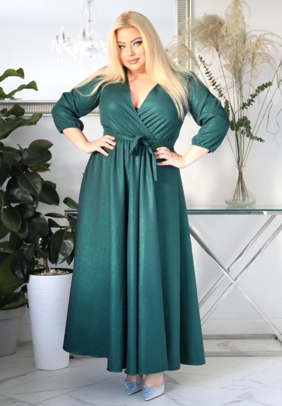 Sukienka maxi z błyskiem  KOD S1004 (r. 48-54)   