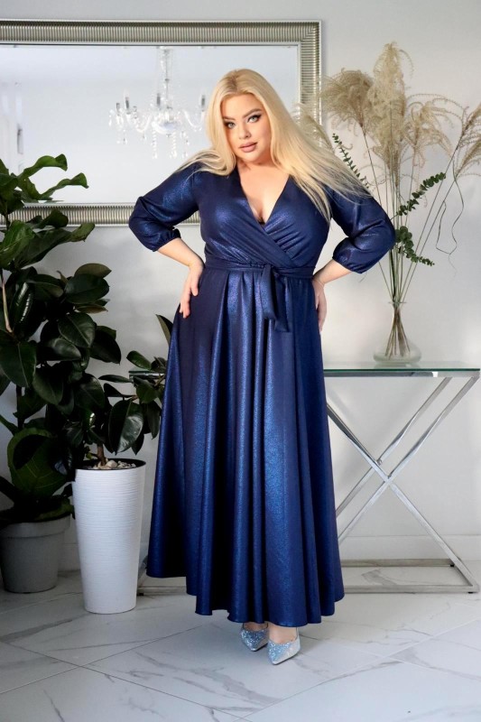 Sukienka maxi z błyskiem  KOD S1004 (r. 48-54)    