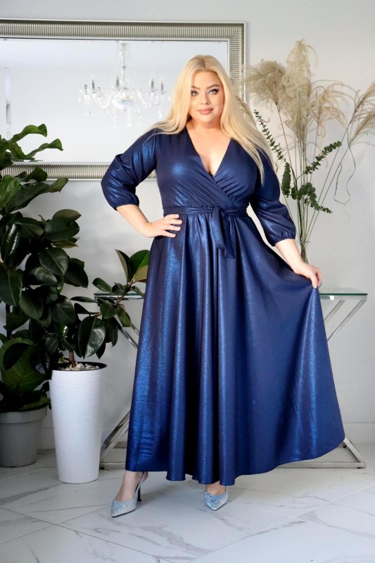 Sukienka maxi z błyskiem  KOD S1004 (r. 48-54)    