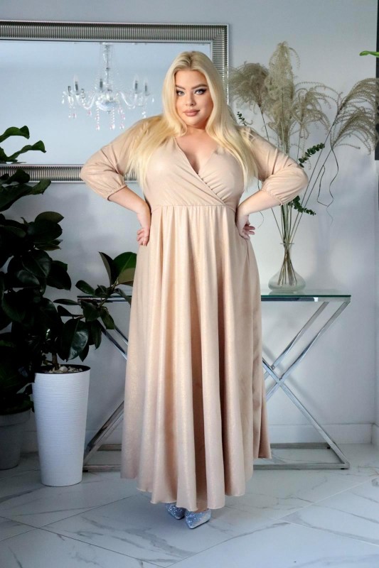 Sukienka maxi z błyskiem  KOD S1004 (r. 48-54) 