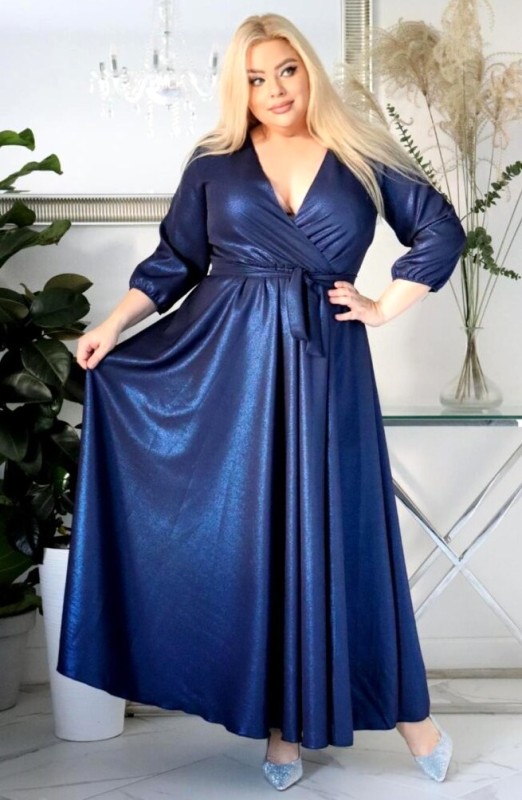 Sukienka maxi z błyskiem  KOD S1004 (r. 48-54)    