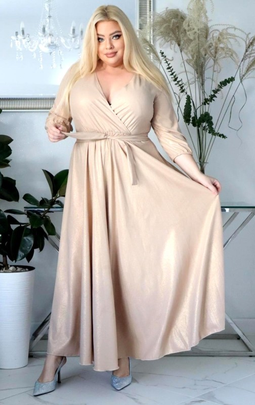 Sukienka maxi z błyskiem  KOD S1004 (r. 48-54) 