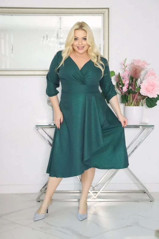 Sukienka Glow z Kopertowym Dekoltem KOD S1008 ( r. 48-54) 