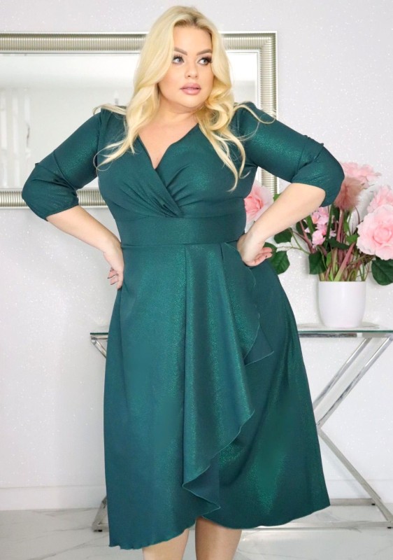 Sukienka Glow z Kopertowym Dekoltem KOD S1008 ( r. 48-54) 