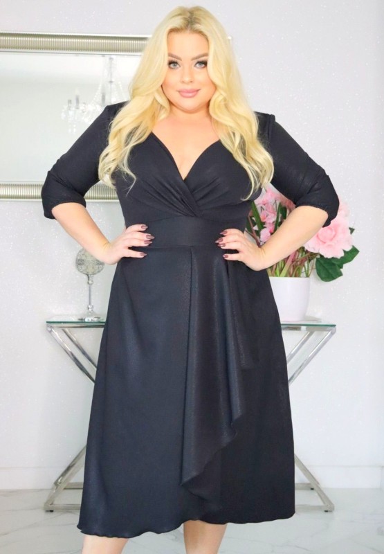 Sukienka Glow z Kopertowym Dekoltem KOD S1008 ( r. 48-54) 