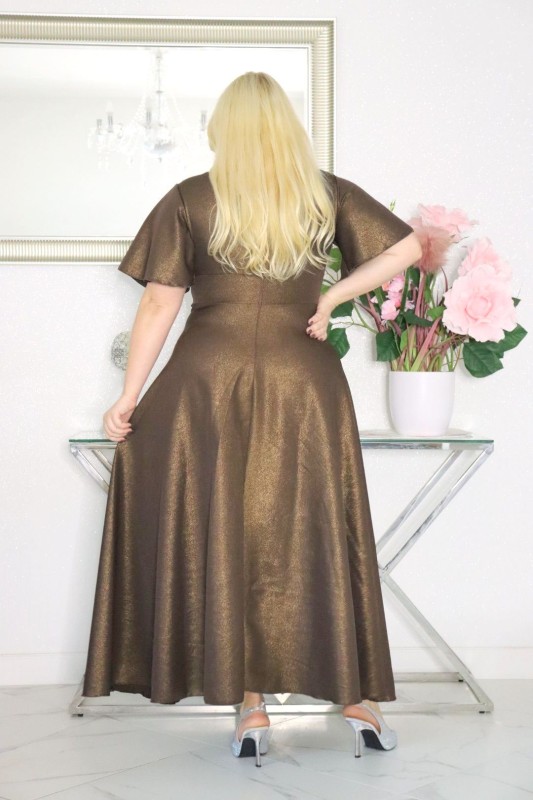 Sukienka maxi plus size z różą S1010 ( r. 48-56)