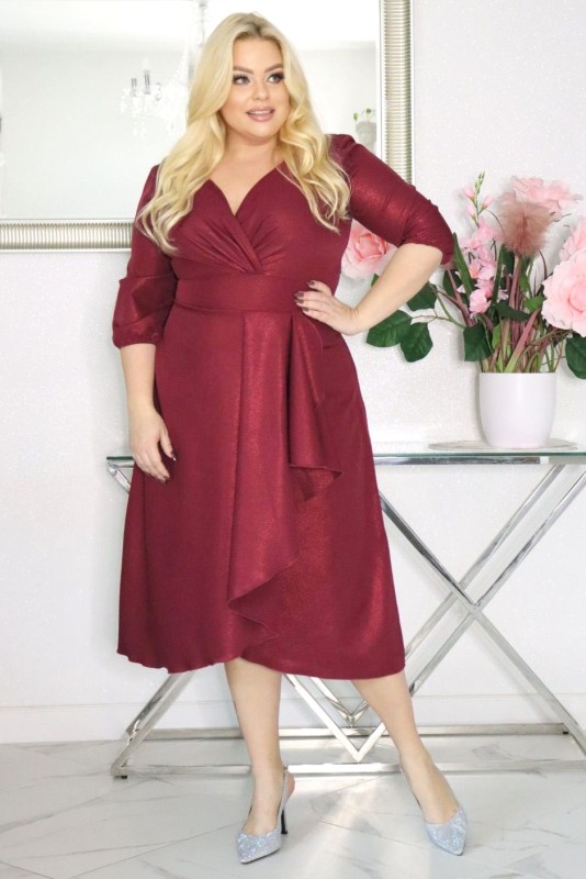 Sukienka Glow z Kopertowym Dekoltem KOD S1008 ( r. 48-54) 