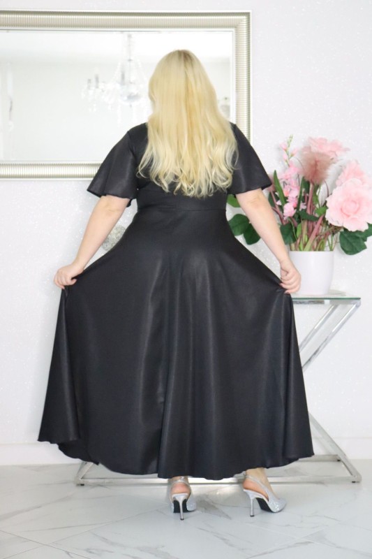 Sukienka maxi plus size z różą S1010 ( r. 48-56) 