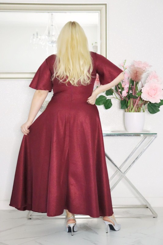 Sukienka maxi plus size z różą S1010 ( r. 48-56)  