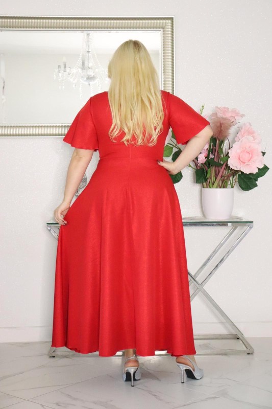 Sukienka maxi plus size z różą S1010 ( r. 48-56) 