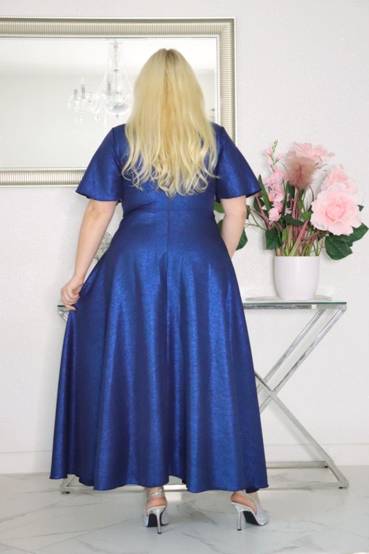 Sukienka maxi plus size z różą S1010 ( r. 48-56) 