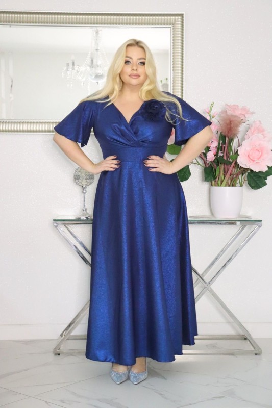 Sukienka maxi plus size z różą S1010 ( r. 48-56) 