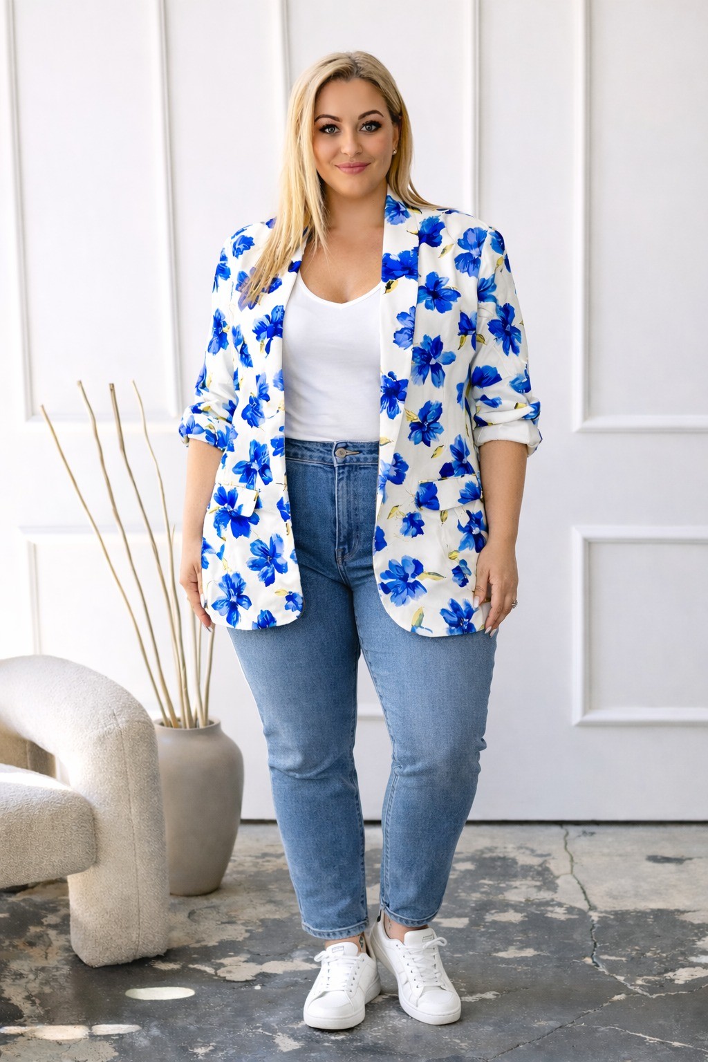 Marynarka plus size w kwiaty ( r. 50-54)   