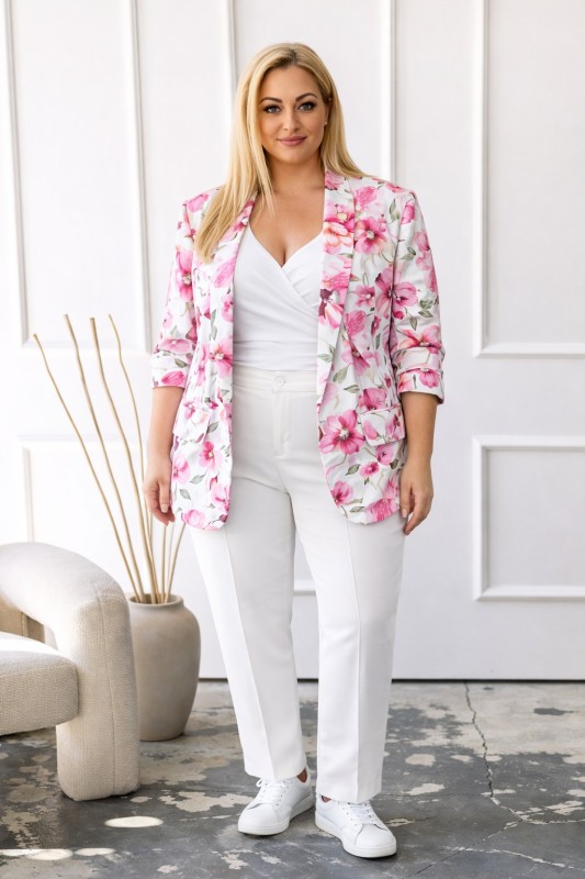 Marynarka plus size w kwiaty ( r. 50-54)   