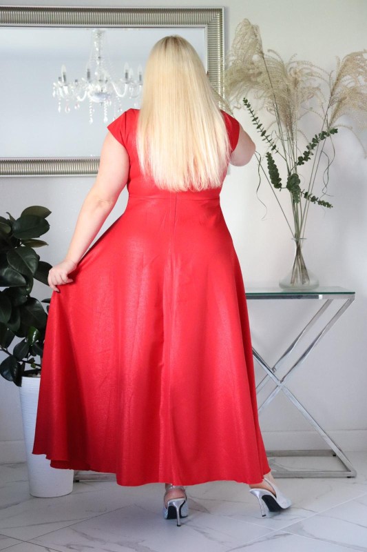 Suknia plus size maxi Glamour z Różą 3D KOD S1009 ( r. 48-60) 