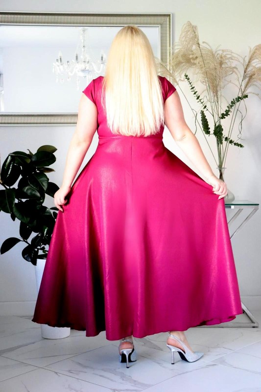 Suknia plus size maxi Glamour z Różą 3D KOD S1009 ( r. 48-60) 