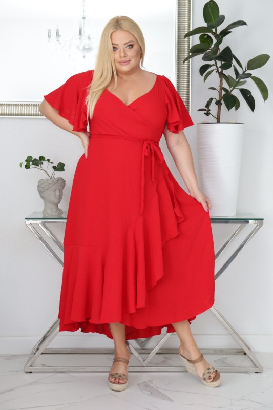 Sukienka plus size wiskozowa – krój szlafrokowy mod S1036  