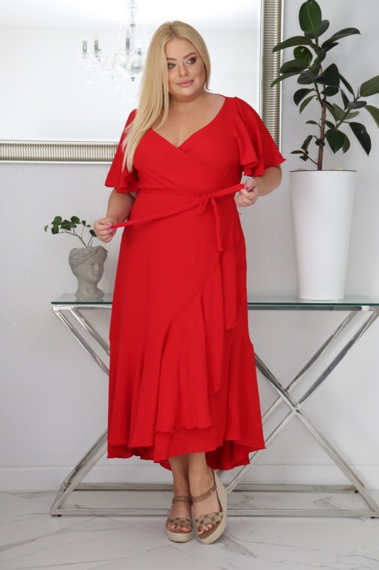 Sukienka plus size wiskozowa – krój szlafrokowy mod S1036  