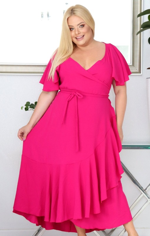Sukienka plus size wiskozowa – krój szlafrokowy mod S1036 
