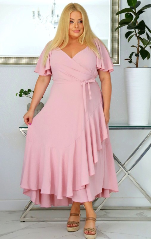 Sukienka plus size wiskozowa – krój szlafrokowy mod S1036  