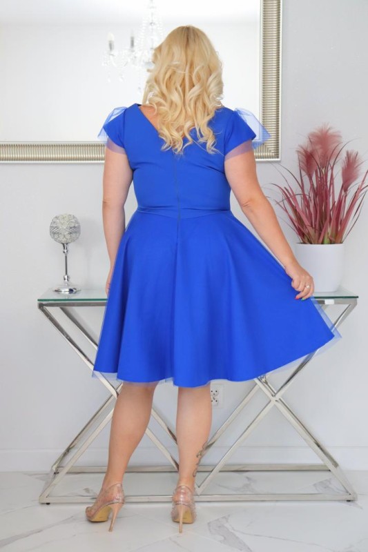 Sukienka plus size z tiulowym dołem. KOD S1090 (r. 48-54)  