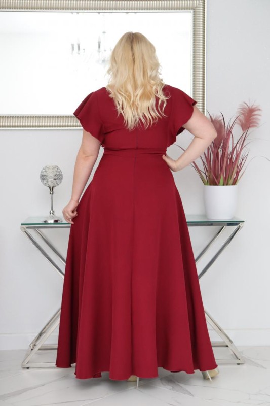 Sukienka plus size rozkloszowana z efektownymi falbanami KOD S1063 ( r. 48-56)  