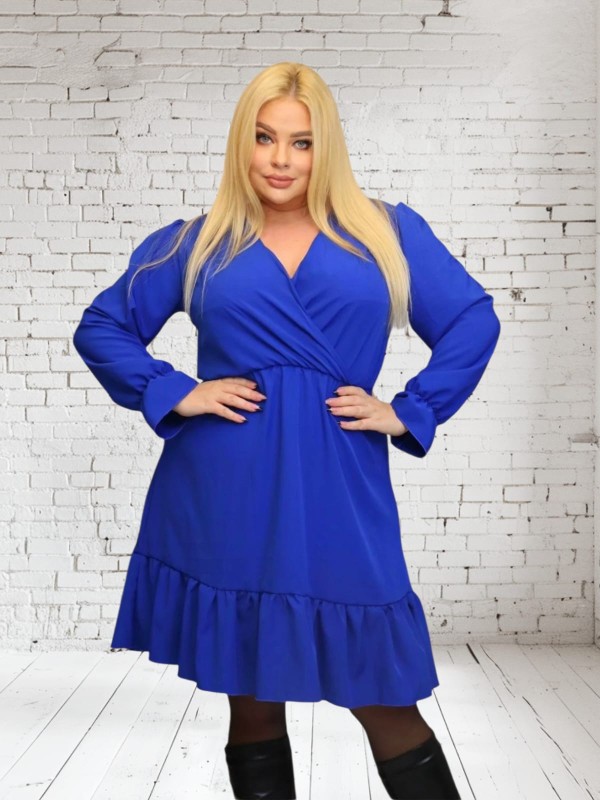 Sukienka rozkloszowana zwiewna tkanina silk  KOD S1040 ( r. 48-54)  