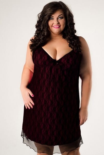 Koszulka nocna plus size z koronką BIBI (r. 46-56) 