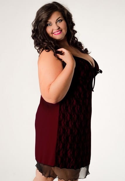 Koszulka nocna plus size z koronką BIBI (r. 46-56) 