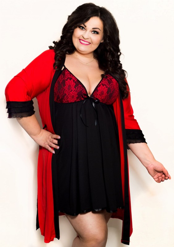 Koszulka nocna plus size babydoll - SAVIO (r. 46-56)   