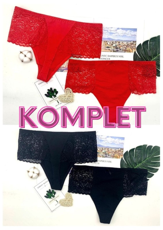Koronkowe stringi plus size RIO  ( r. 44-54)  KOMPLET 