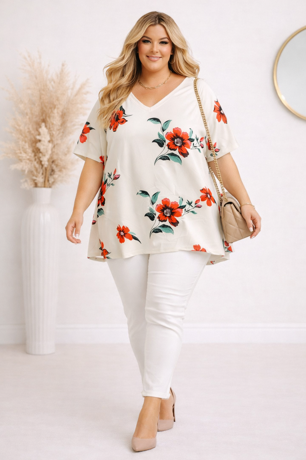 Tunika  Plus Size DIGITAL z nadrukiem ( r. 50-56)   
