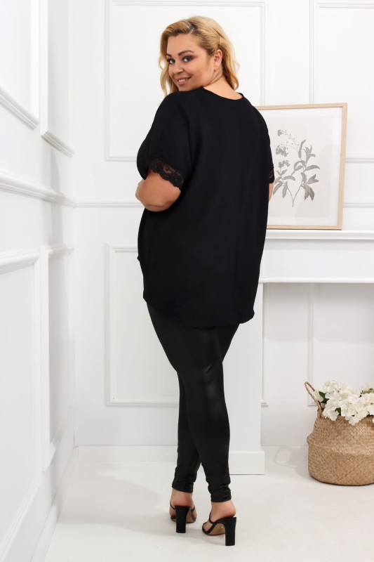 Bluzka plus size z koronką i rękawkiem FION ( r. 48-54)  