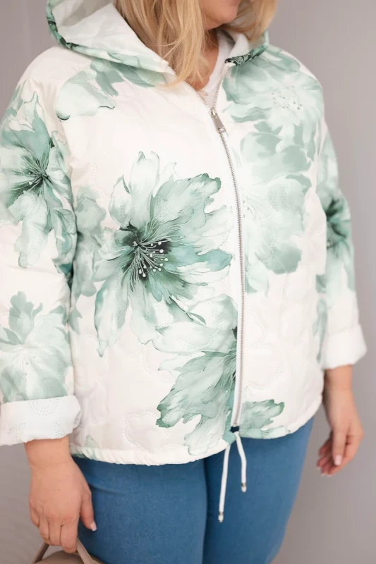 Kurtka  Plus Size z florystycznym wzorem ( 46/50) 
