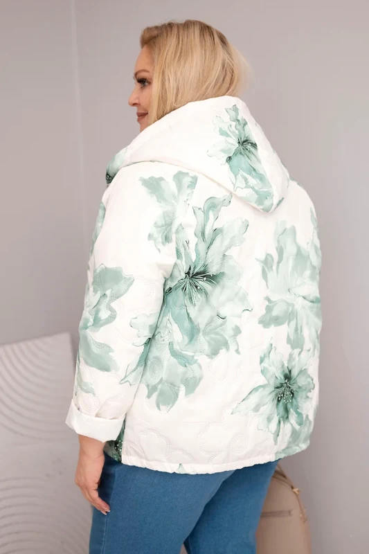 Kurtka  Plus Size z florystycznym wzorem ( 46/50) 