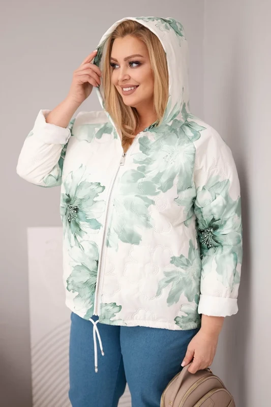 Kurtka  Plus Size z florystycznym wzorem ( 46/50) 