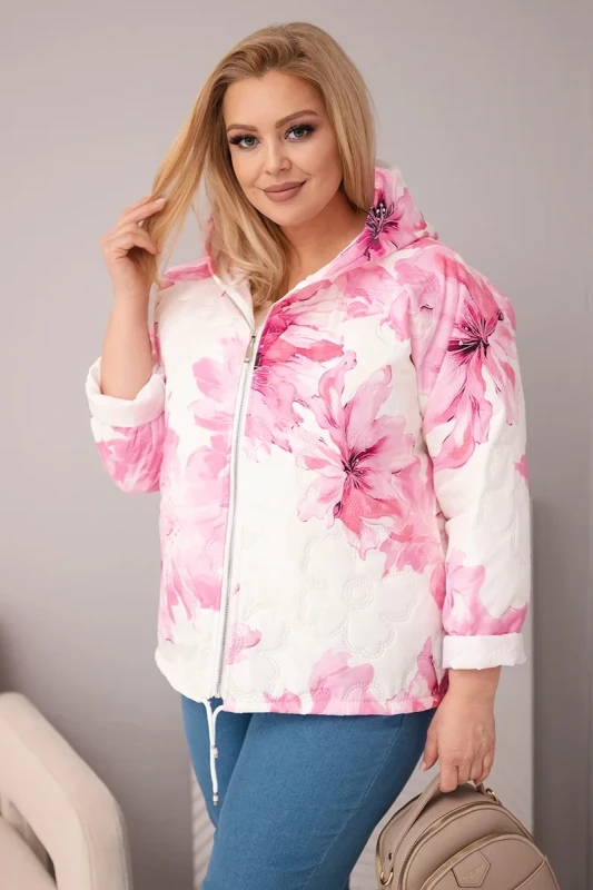 Kurtka  Plus Size z florystycznym wzorem ( 46/50)  