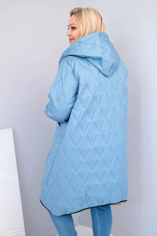 Kurtka damska Plus Size pikowana z kapturem i sportowymi mankietami  ( r. 46-52) 