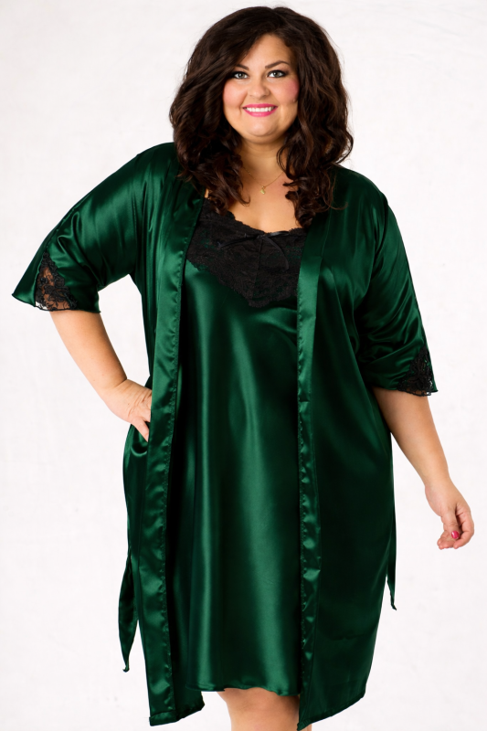 Satynowa koszulka nocna Plus Size LILI (r. 46-50)  