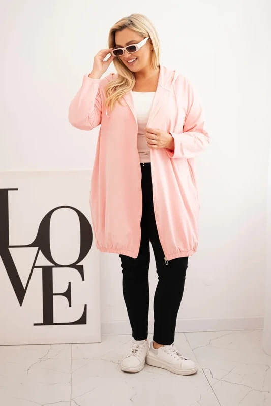 Bluza damska Plus Size bawełniana z kapturem i zamkiem ( r. 48-56)   