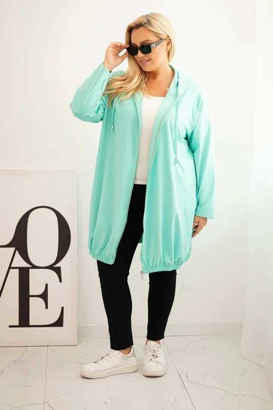Bluza damska Plus Size bawełniana z kapturem i zamkiem ( r. 48-56)     