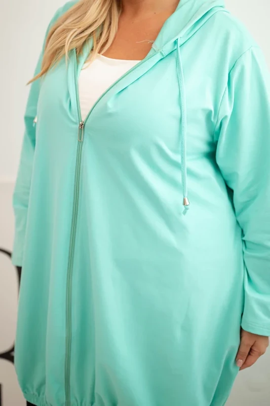 Bluza damska Plus Size bawełniana z kapturem i zamkiem ( r. 48-56)     