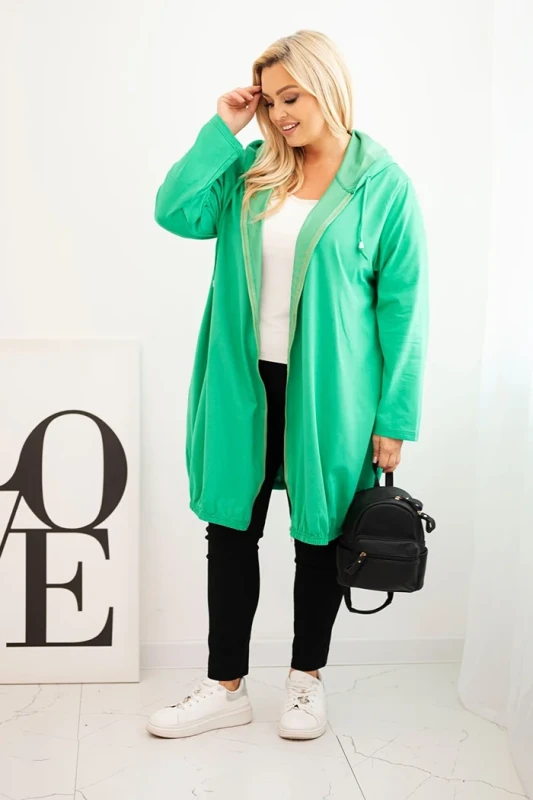 Bluza damska Plus Size bawełniana z kapturem i zamkiem ( r. 48-56)     
