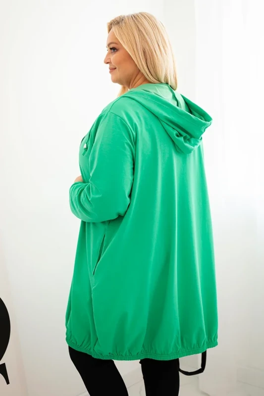 Bluza damska Plus Size bawełniana z kapturem i zamkiem ( r. 48-56)     