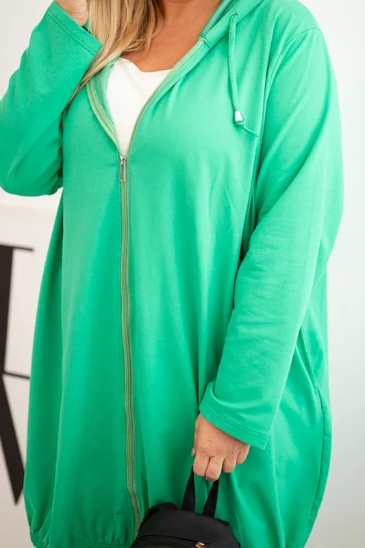 Bluza damska Plus Size bawełniana z kapturem i zamkiem ( r. 48-56)     