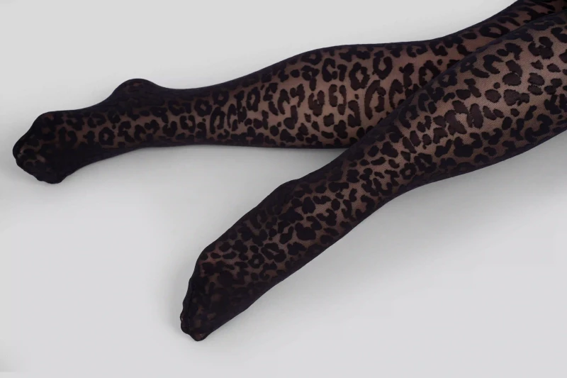 Rajstopy damskie Plus Size w panterkę 30 DEN