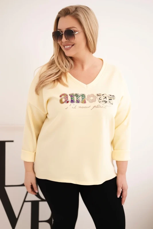 Bluza damska Plus Size z dekoltem V ELIZA ( r. 48-54)  