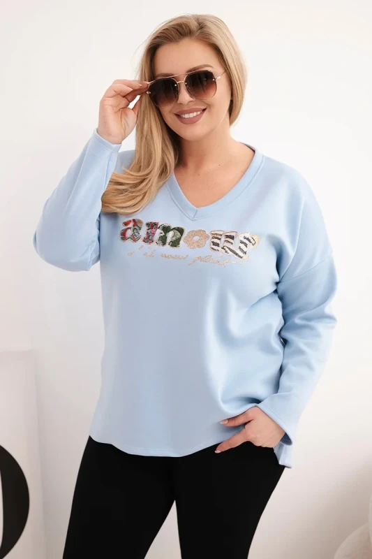 Bluza damska Plus Size z dekoltem V ELIZA ( r. 48-54)  