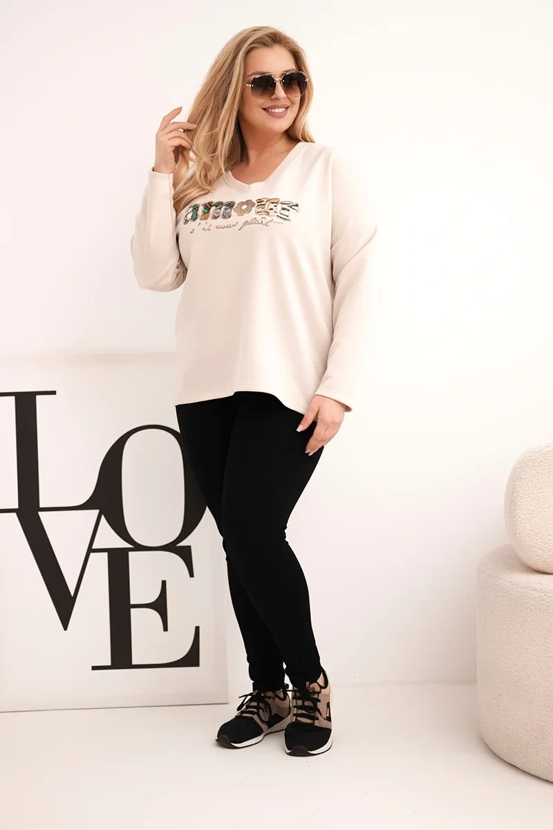 Bluza damska Plus Size z dekoltem V ELIZA ( r. 48-54)  