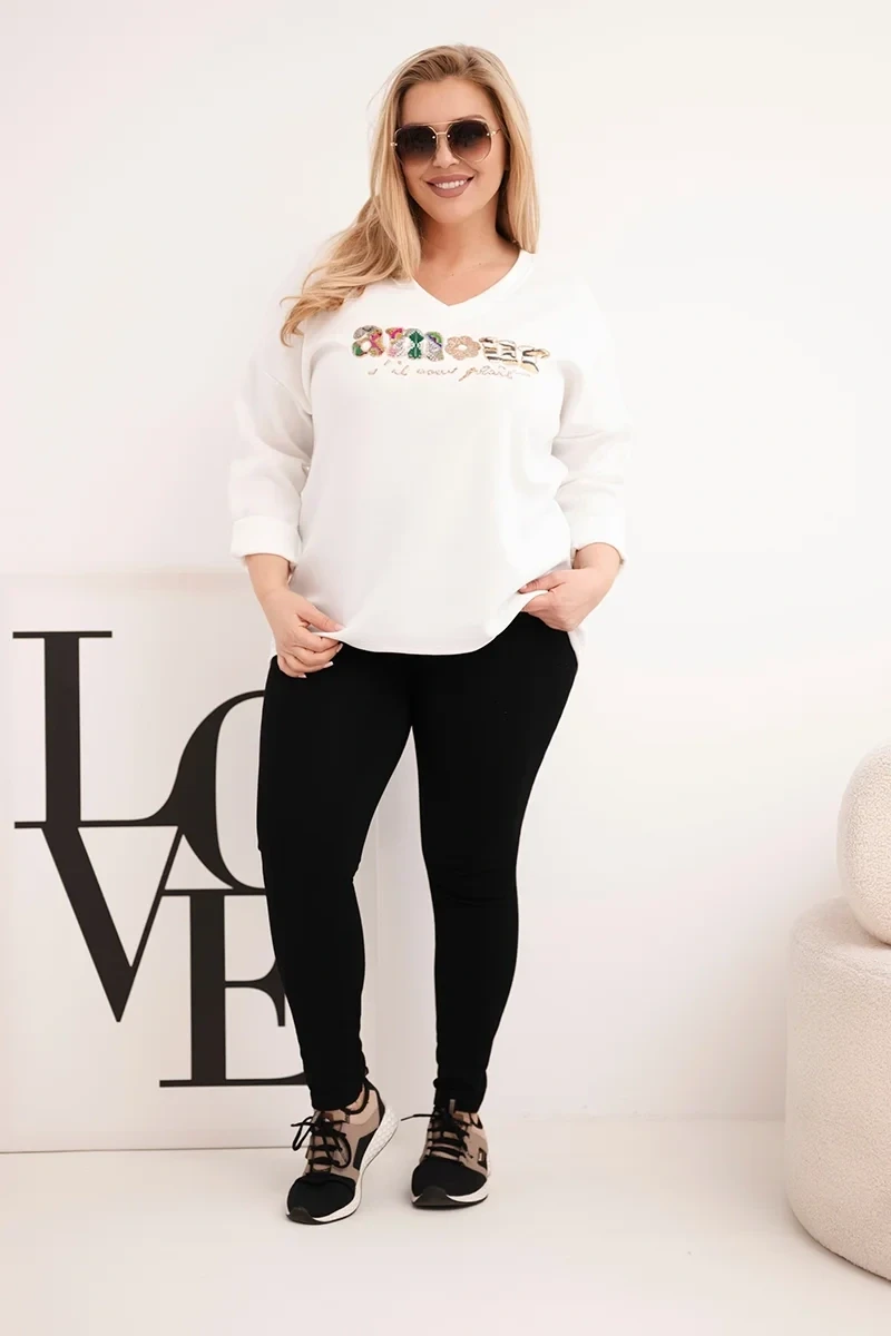 Bluza damska Plus Size z dekoltem V ELIZA ( r. 48-54)  